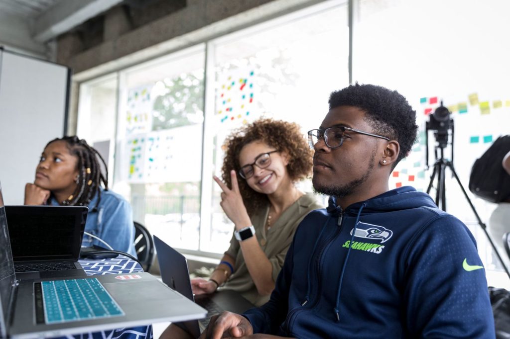 Senior graphic design student Maurice Wallace